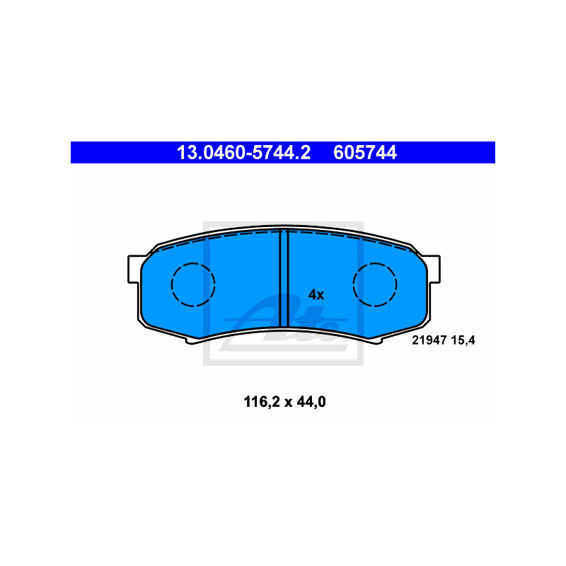 Jeu de quatre plaquettes de frein à disque ATE