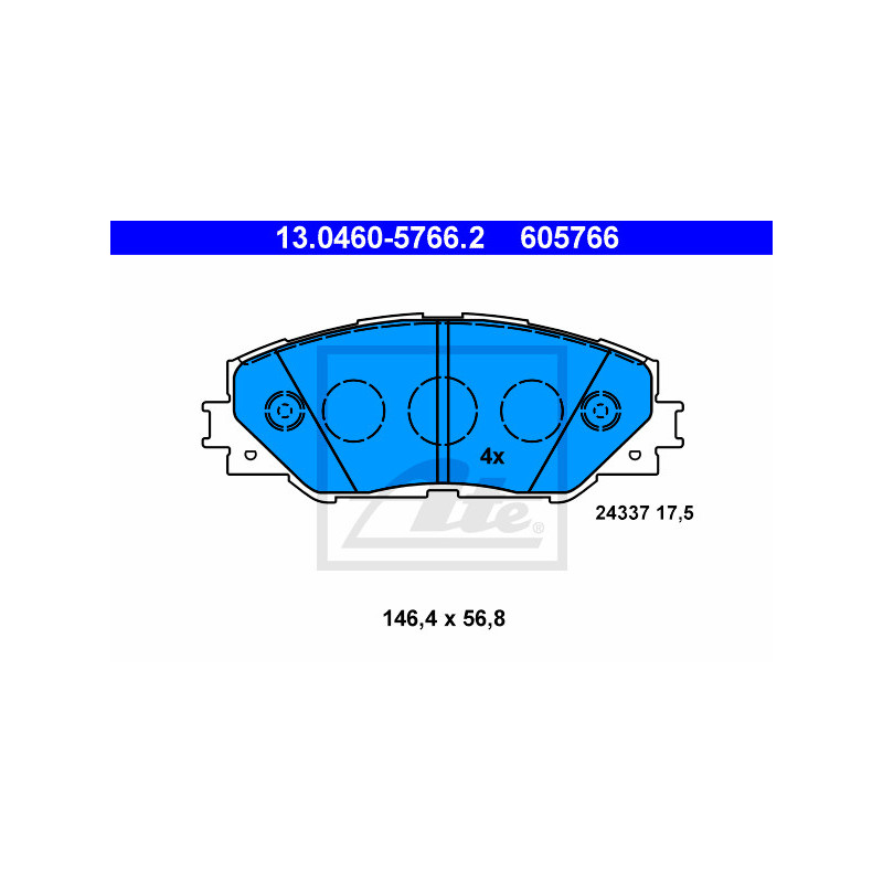 Jeu de quatre plaquettes de frein à disque ATE