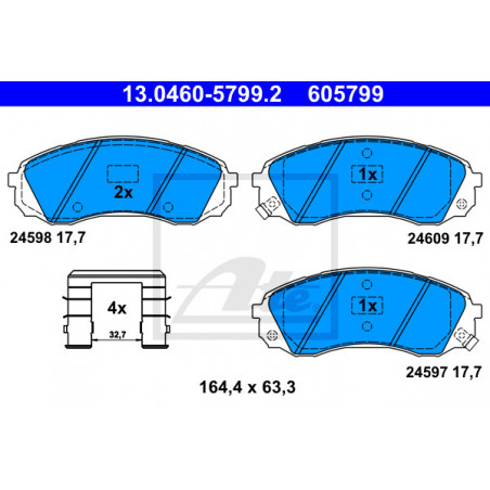 Jeu de quatre plaquettes de...