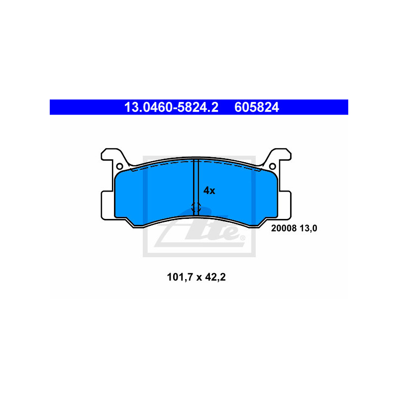 Jeu de quatre plaquettes de frein à disque ATE
