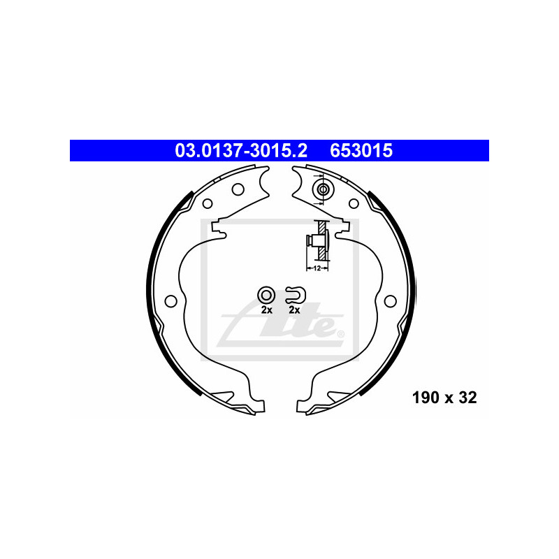 Jeu de mâchoires de frein (frein de stationnement) ATE