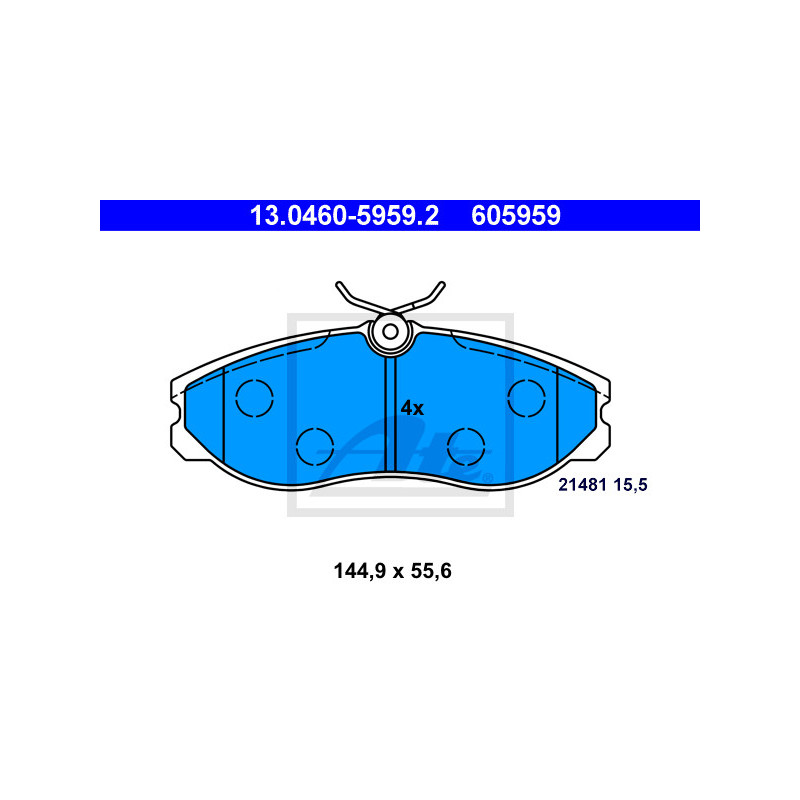 Jeu de quatre plaquettes de frein à disque ATE