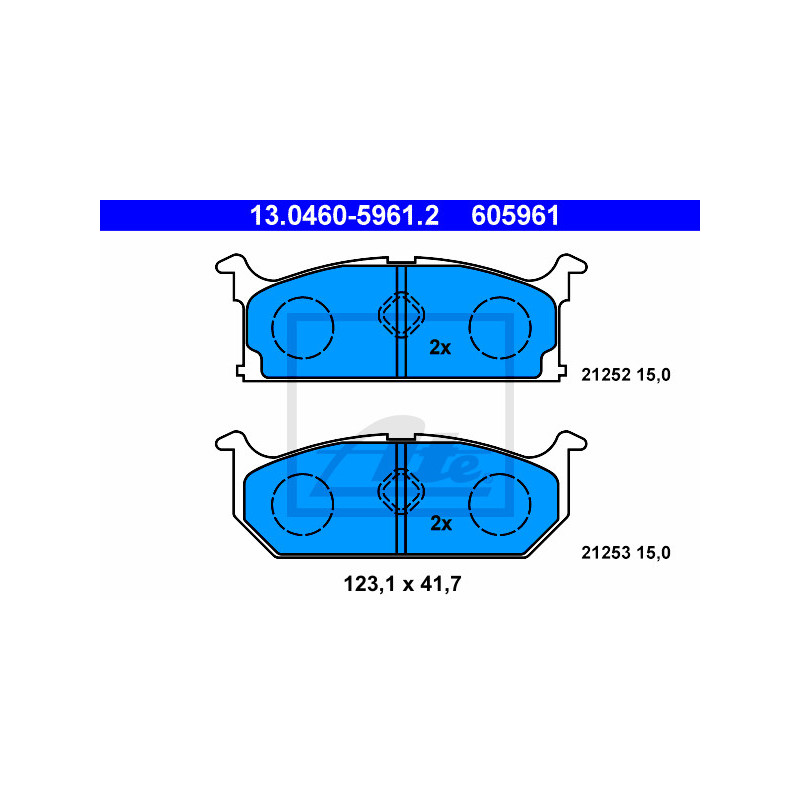 Jeu de quatre plaquettes de frein à disque ATE