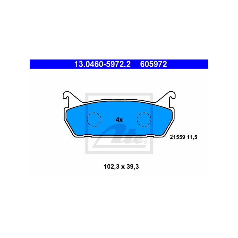 Jeu de quatre plaquettes de frein à disque ATE