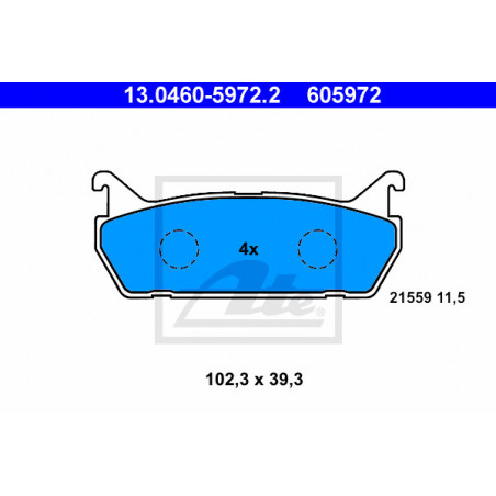 Jeu de quatre plaquettes de frein à disque ATE