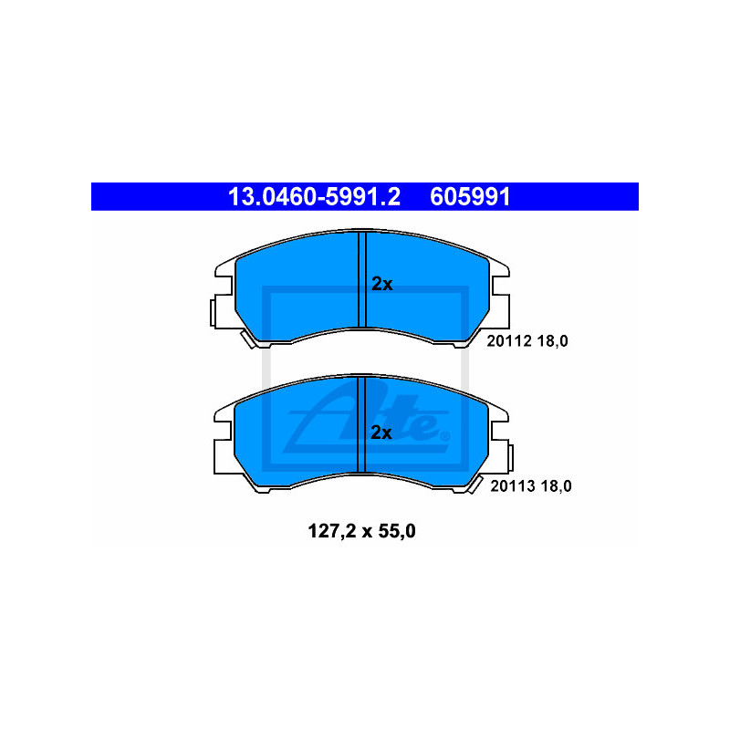 Jeu de quatre plaquettes de frein à disque ATE