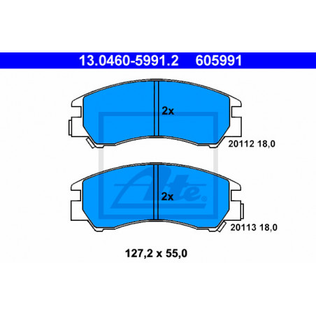 Jeu de quatre plaquettes de frein à disque ATE