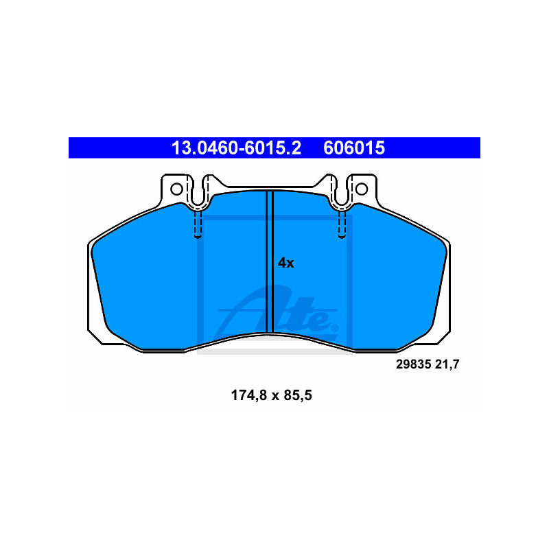 Jeu de quatre plaquettes de frein à disque ATE