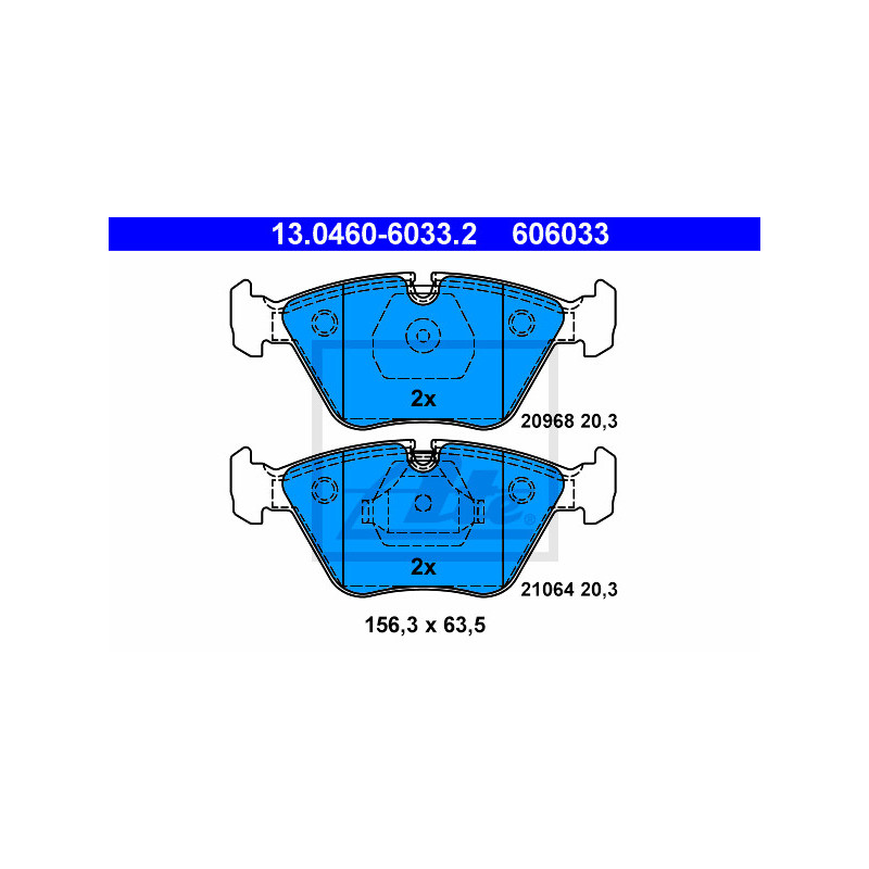 Jeu de quatre plaquettes de frein à disque ATE