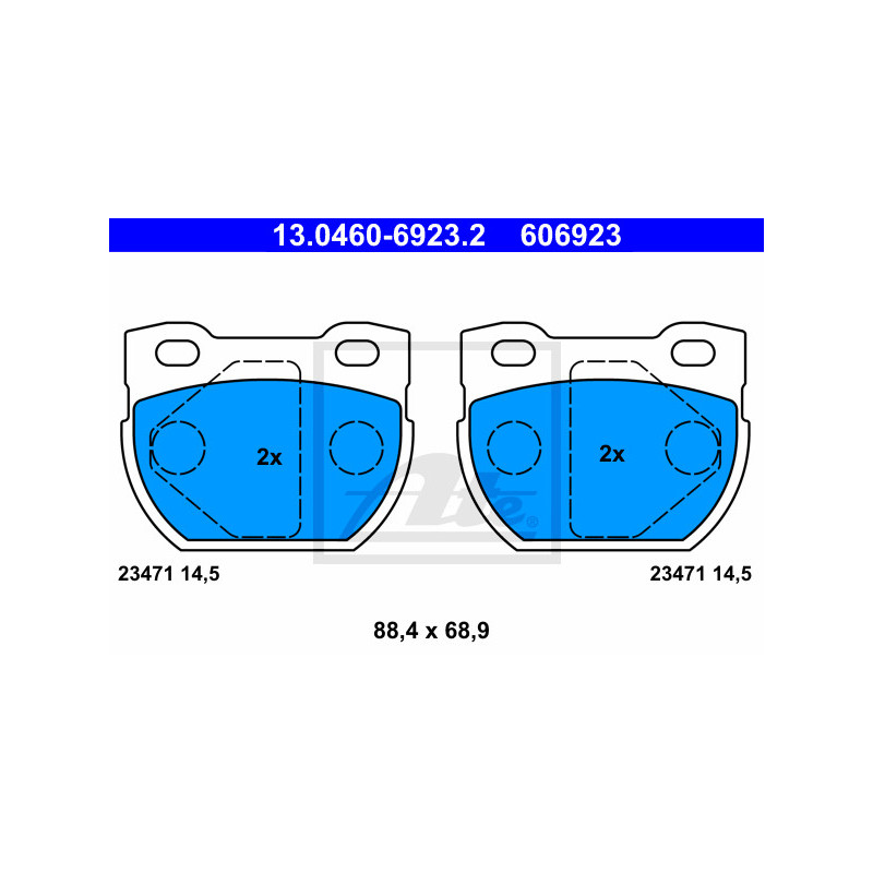 Jeu de quatre plaquettes de frein à disque ATE