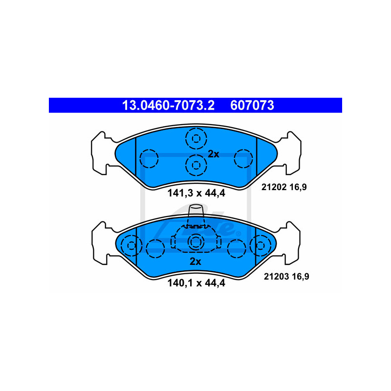 Jeu de quatre plaquettes de frein à disque ATE