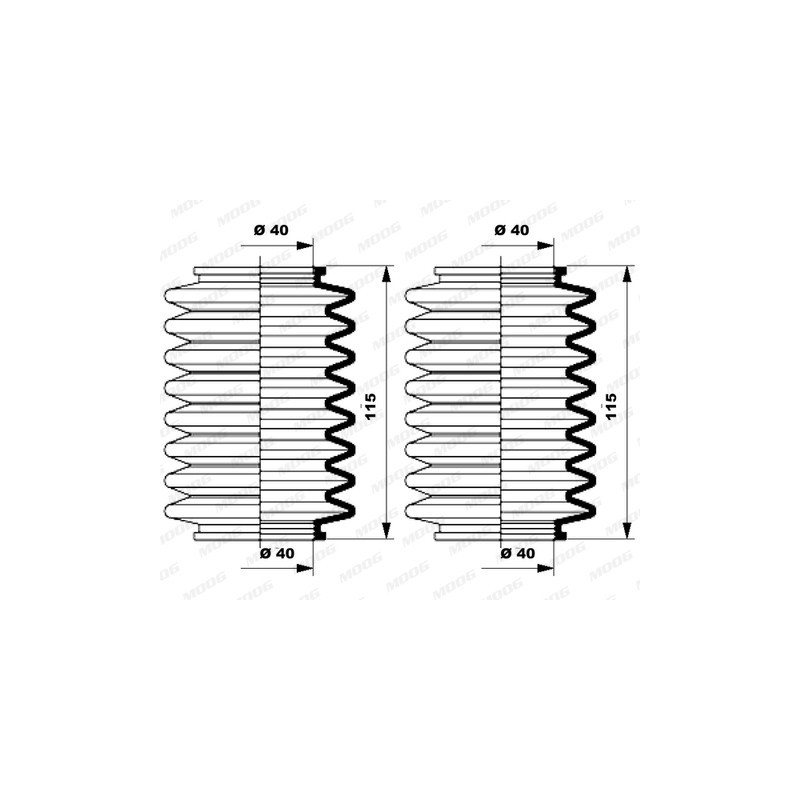 Jeu de joints-soufflets (direction) MOOG