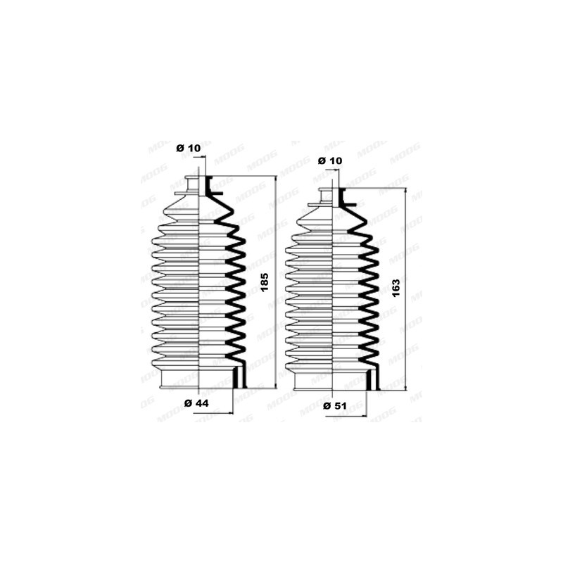 Jeu de joints-soufflets (direction) MOOG
