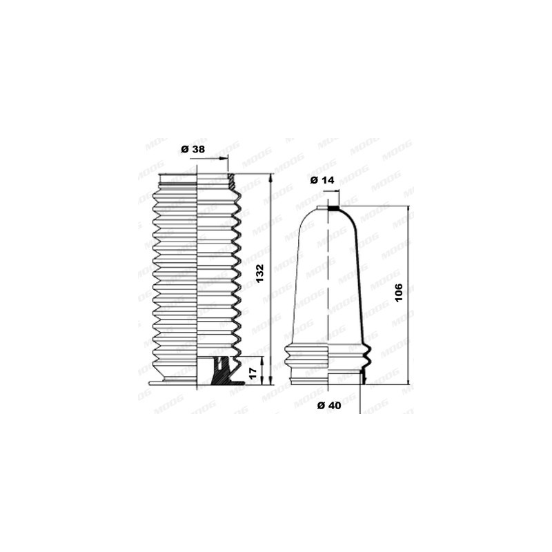 Jeu de joints-soufflets (direction) MOOG