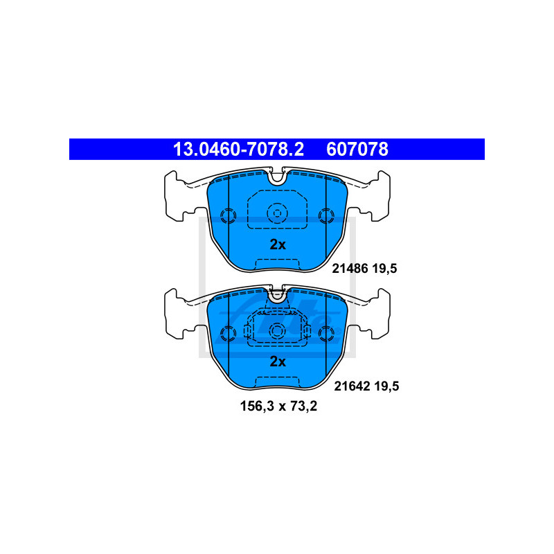 Jeu de quatre plaquettes de frein à disque ATE