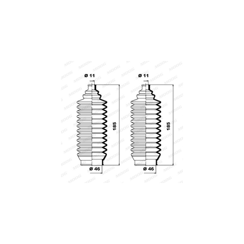 Jeu de joints-soufflets (direction) MOOG