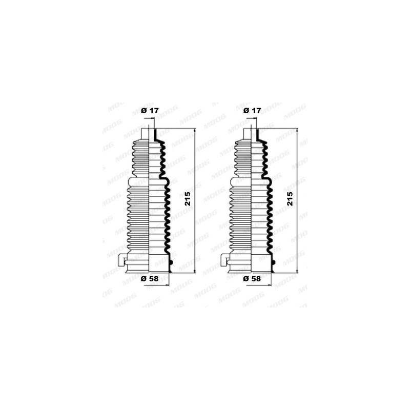 Jeu de joints-soufflets (direction) MOOG
