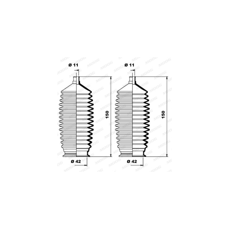 Jeu de joints-soufflets (direction) MOOG