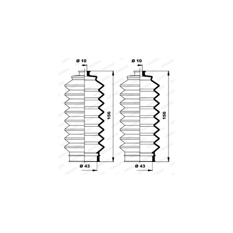 Jeu de joints-soufflets (direction) MOOG