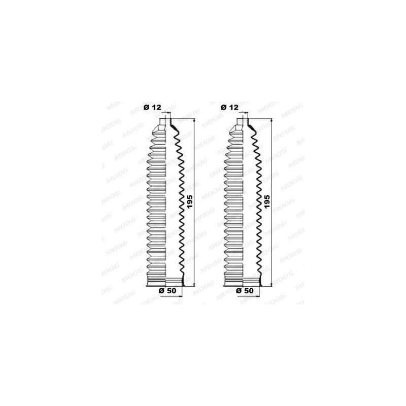 Jeu de joints-soufflets (direction) MOOG
