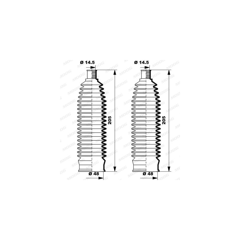 Jeu de joints-soufflets (direction) MOOG