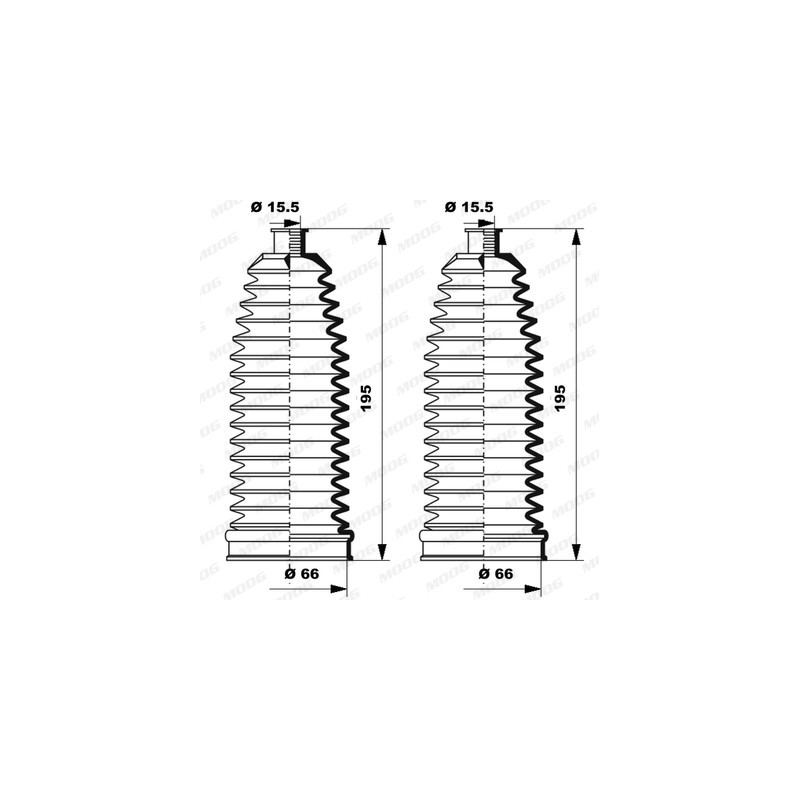 Jeu de joints-soufflets (direction) MOOG