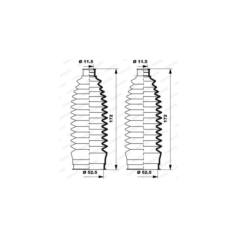 Jeu de joints-soufflets (direction) MOOG