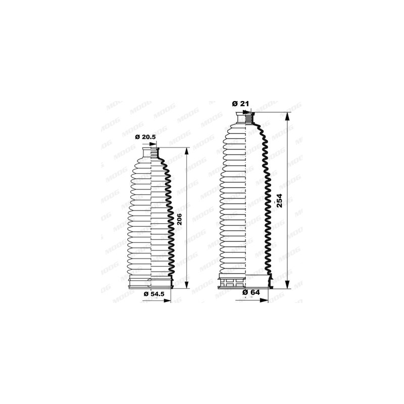 Jeu de joints-soufflets (direction) MOOG