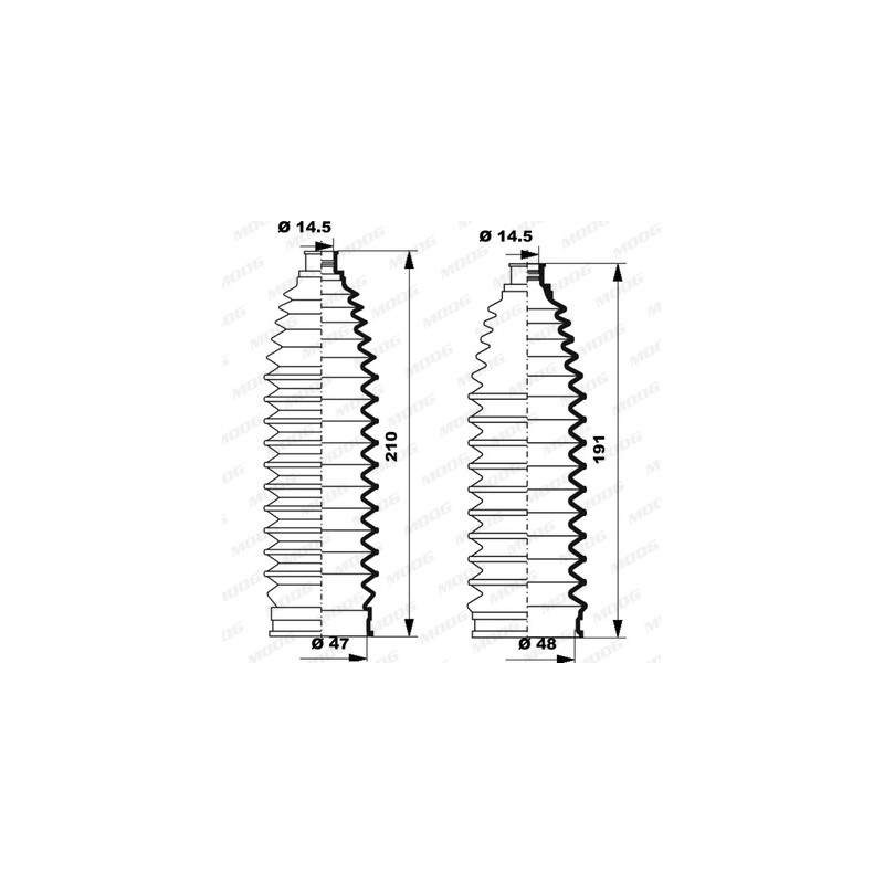 Jeu de joints-soufflets (direction) MOOG