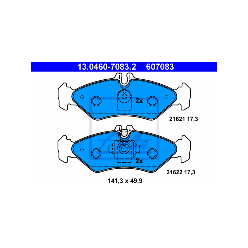 Jeu de quatre plaquettes de frein à disque ATE