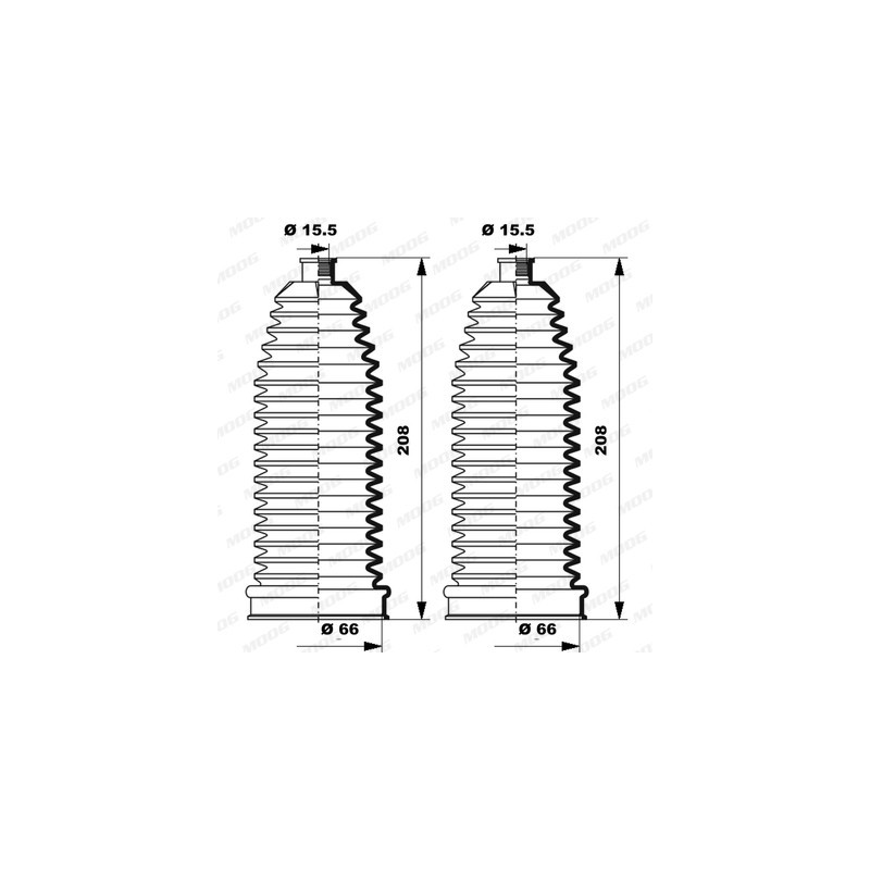 Jeu de joints-soufflets (direction) MOOG