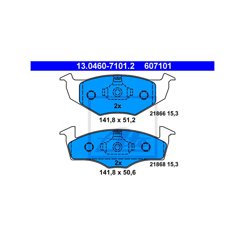 Jeu de quatre plaquettes de frein à disque ATE