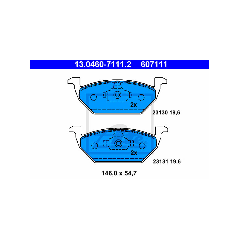 Jeu de quatre plaquettes de frein à disque ATE