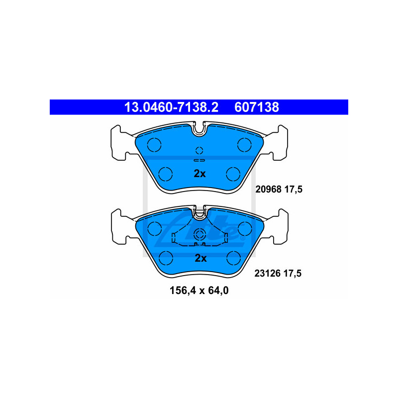Jeu de quatre plaquettes de frein à disque ATE