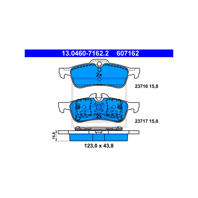 Jeu de quatre plaquettes de frein à disque ATE