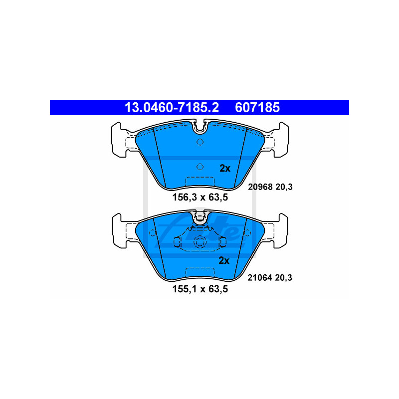 Jeu de quatre plaquettes de frein à disque ATE