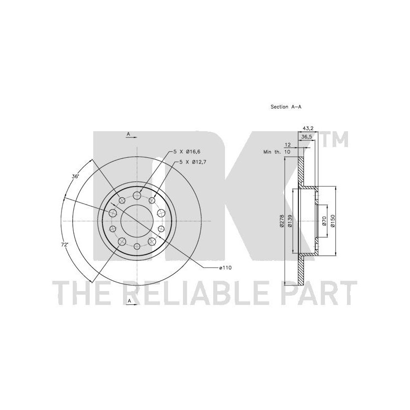 Jeu de 2 disques de frein NK