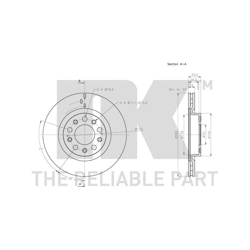 Jeu de 2 disques de frein NK