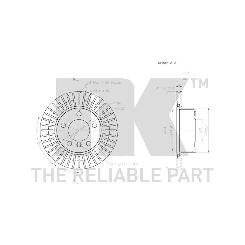 Jeu de 2 disques de frein NK