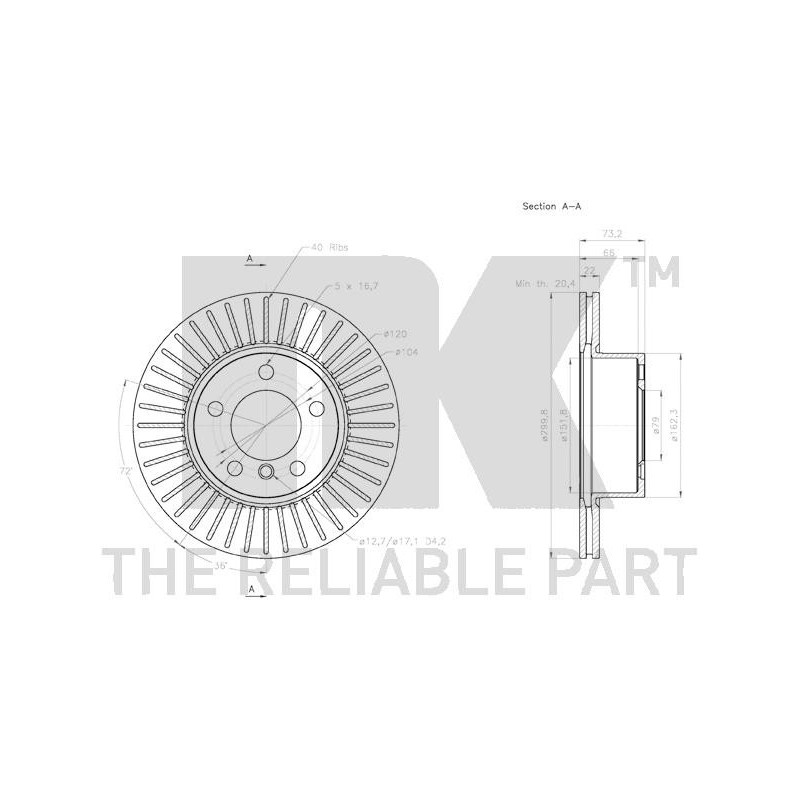Jeu de 2 disques de frein NK