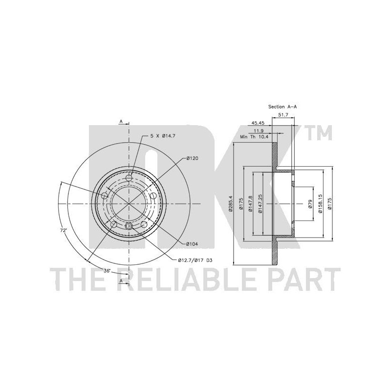 Jeu de 2 disques de frein NK