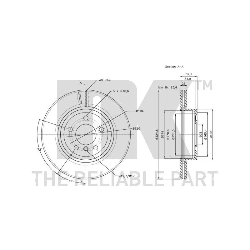 Jeu de 2 disques de frein NK