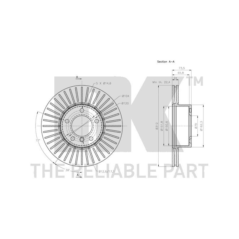 Jeu de 2 disques de frein NK