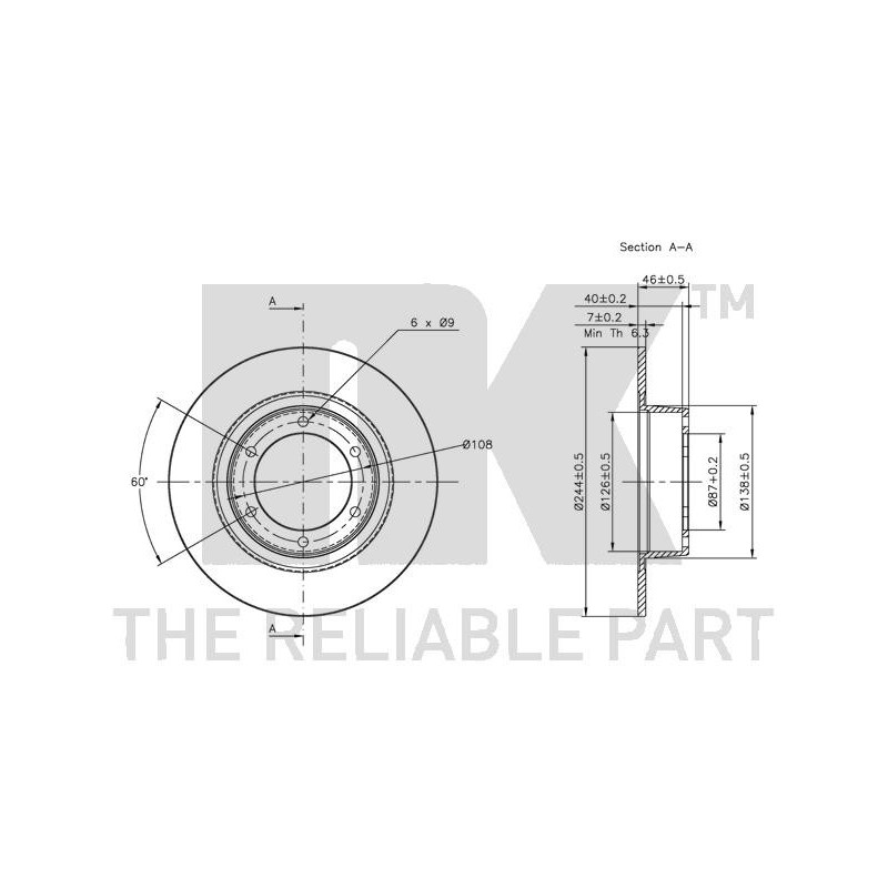 Jeu de 2 disques de frein NK