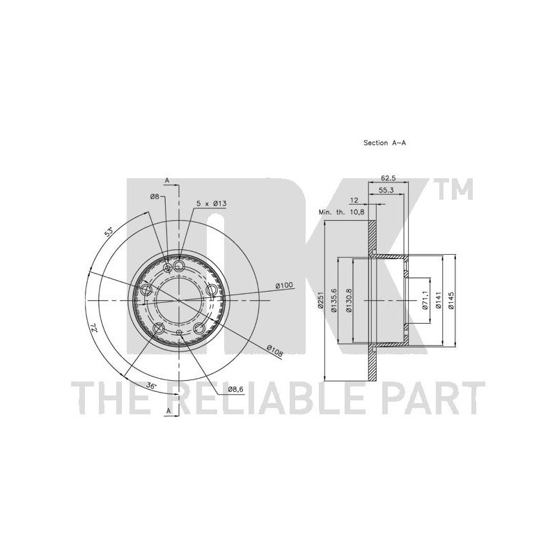 Jeu de 2 disques de frein NK