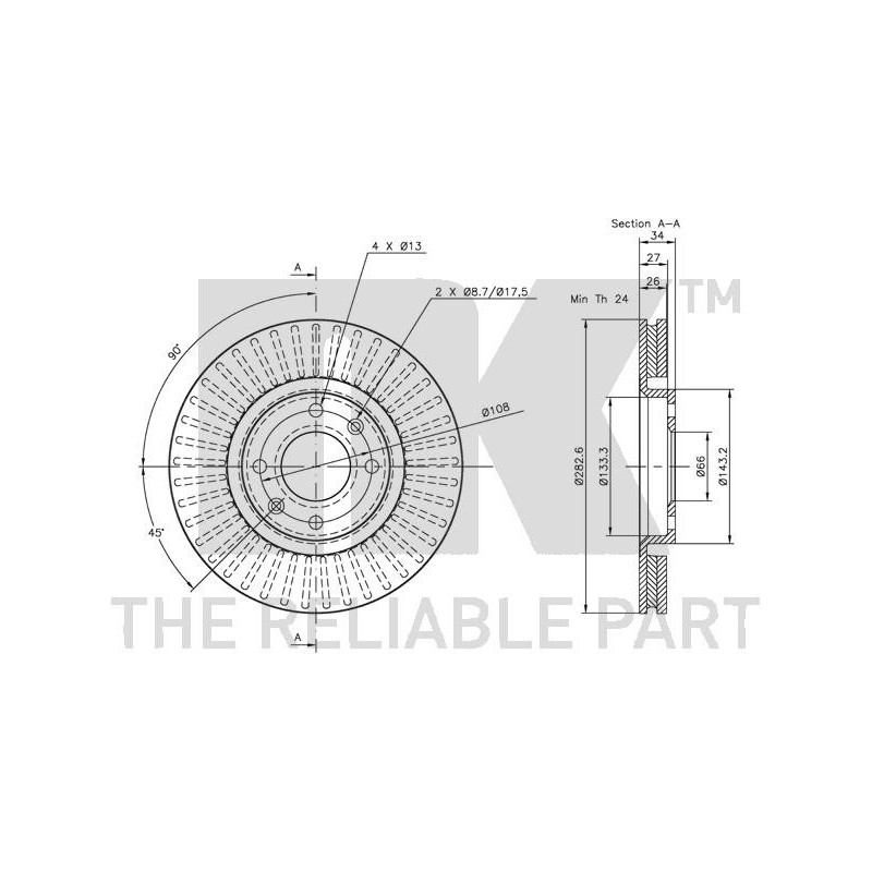 Jeu de 2 disques de frein NK