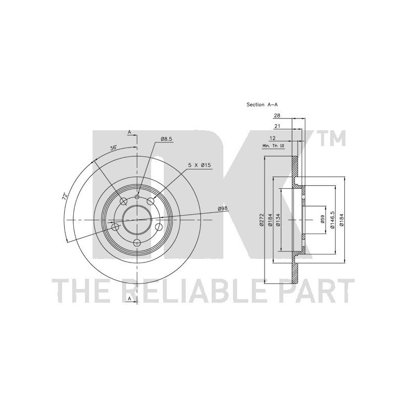 Jeu de 2 disques de frein NK