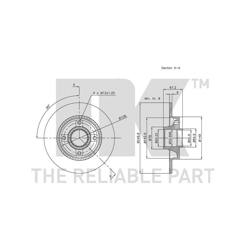 Disque de frein à l'unité NK