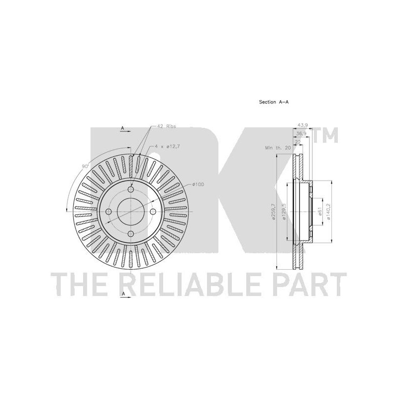 Jeu de 2 disques de frein NK
