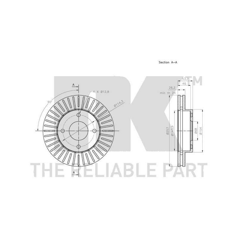 Jeu de 2 disques de frein NK